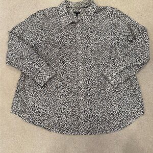 Talbots Leopard/Cheetah Print Collared Blouse